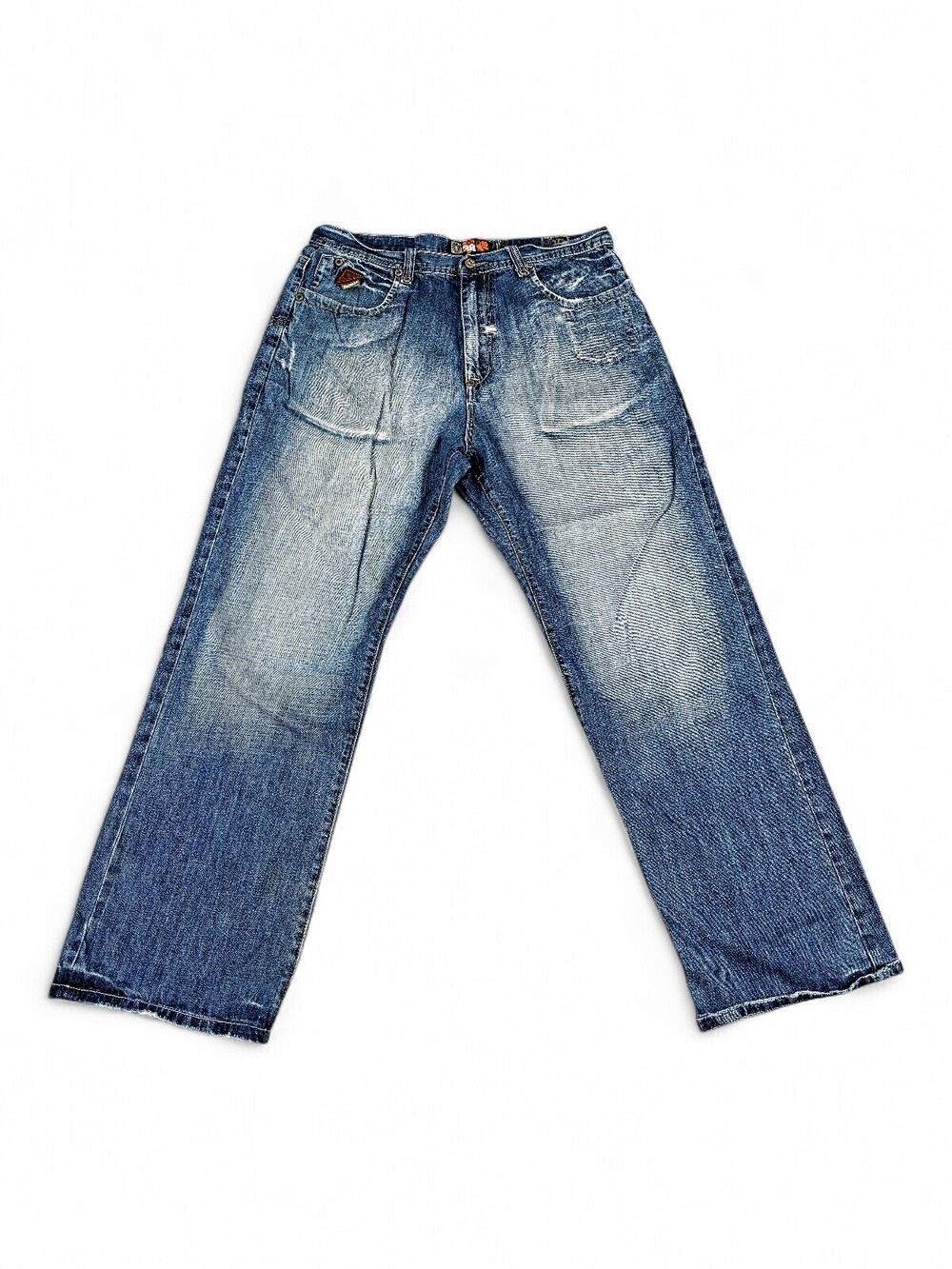 Akademiks Men's Straight Jeans W38 Light Wash 100% Cotton